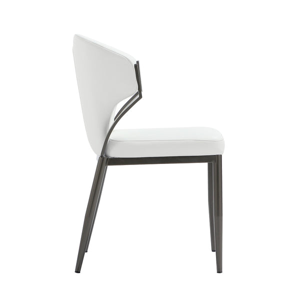 Manhattan Comfort Kirsten Contemporary Leatherette Dining Chair Set Of 4 - Elegant Design With Metal Frame & Comfort White Beech Wood 2-dc098-wh