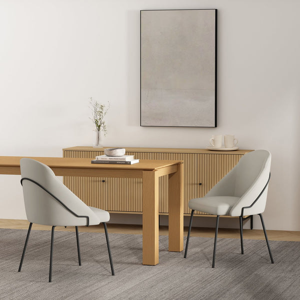 Manhattan Comfort Gracie Leatherette Dining Chair Set With Stylish Steel Legs For Modern Elegance In Any Space Stone And Black Steel 2-dc100-bst