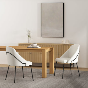 Manhattan Comfort Gracie Leatherette Dining Chair Set With Stylish Steel Legs For Modern Elegance In Any Space White And Black Steel 2-dc100-bwh