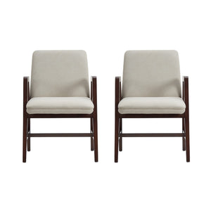 Manhattan Comfort Stella Velvet Dining Armchair Set With Elegant Beech Wood Frame For Timeless Modern Comfort Champagne Beech Wood 2-dc101ar-om