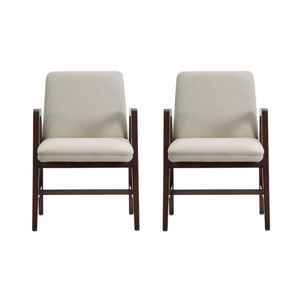 Manhattan Comfort Stella Velvet Dining Armchair Set With Elegant Beech Wood Frame For Timeless Modern Comfort Champagne Beech Wood 2-dc101ar-om