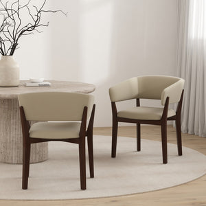 Manhattan Comfort Blake Faux Mohair Dining Armchair Set - Sculptural Elegance With Beech Wood Legs For Timeless Style Natural Beech Wood 2-dc102ar-na