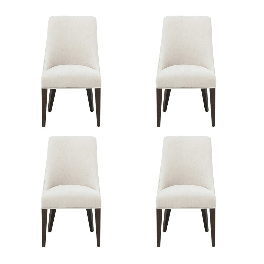 Manhattan Comfort Beever Plush Chenille Dining Chair Set Of 4 - Modern Elegance With Rubberwood Legs For Comfort Cream Rubberwood 2-dc103-cr