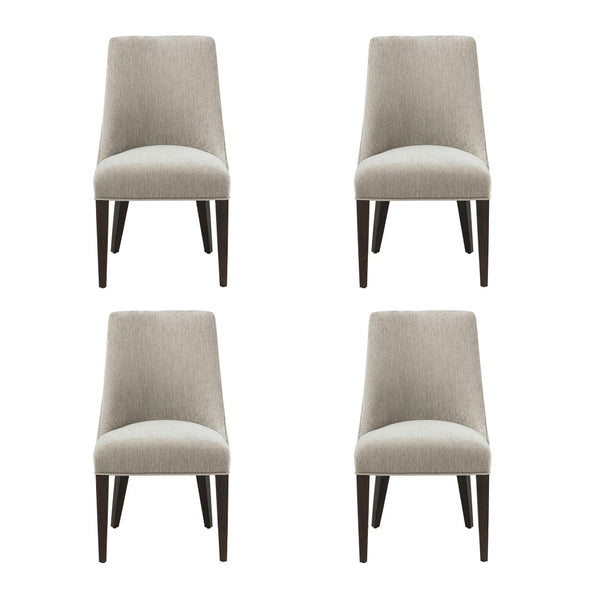 Manhattan Comfort Beever Plush Chenille Dining Chair Set Of 4 - Modern Elegance With Rubberwood Legs For Comfort Taupe Rubberwood 2-dc103-tp