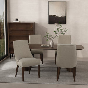 Manhattan Comfort Beever Plush Chenille Dining Chair Set Of 4 - Modern Elegance With Rubberwood Legs For Comfort Taupe Rubberwood 2-dc103-tp