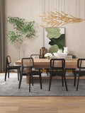 Manhattan Comfort Versailles Industry Chic Dining Chair- Set of 4 Black and Natural Cane 2-DCCA01-BK