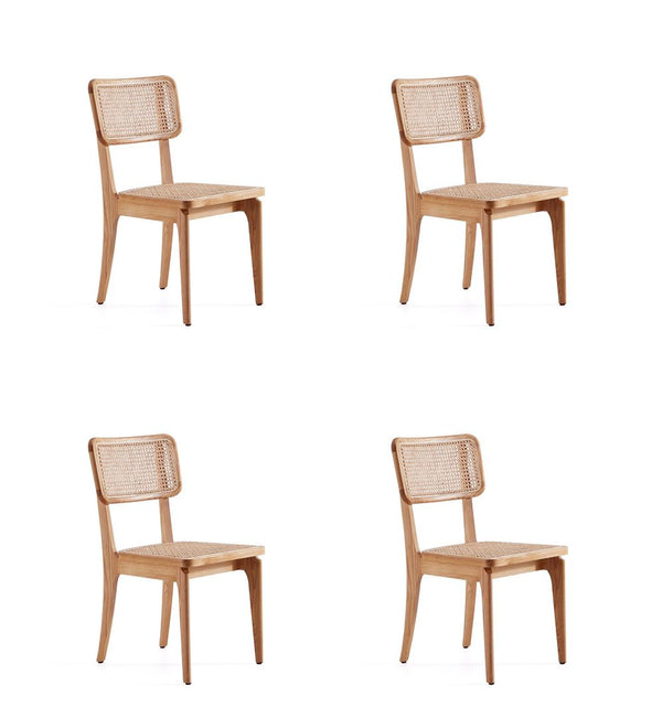 Manhattan Comfort Giverny Industry Chic Dining Chair- Set of 4 Nature 2-DCCA04-NA