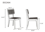 Manhattan Comfort Giverny Industry Chic Dining Chair- Set of 4 Nature 2-DCCA04-NA