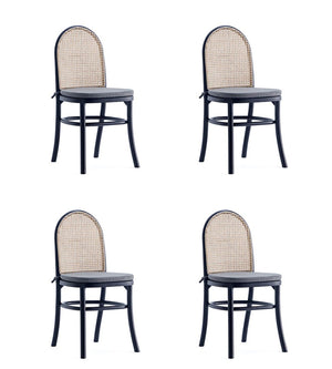 Manhattan Comfort Paragon 1.0 Industry Chic Dining Chair - Set of 4 Black and Grey 2-DCCA05-GY