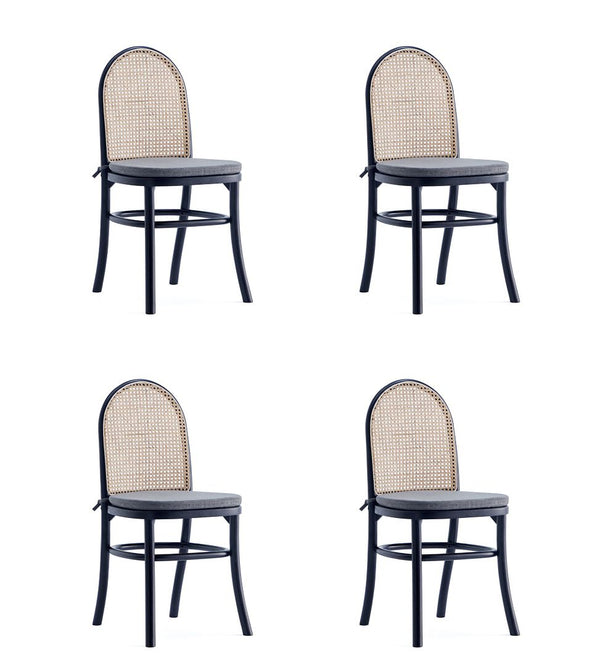 Manhattan Comfort Paragon 1.0 Industry Chic Dining Chair - Set of 4 Black and Grey 2-DCCA05-GY