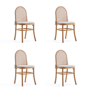 Manhattan Comfort Paragon 1.0 Industry Chic Dining Chair - Set of 4 Nature and Oatmeal 2-DCCA05-OM