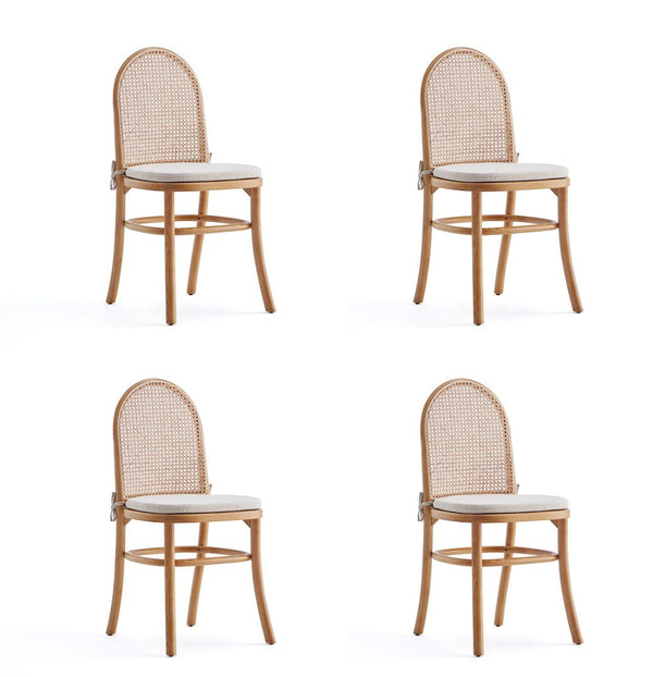 Manhattan Comfort Paragon 1.0 Industry Chic Dining Chair - Set of 4 Nature and Oatmeal 2-DCCA05-OM