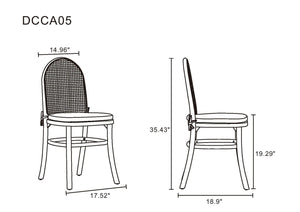 Manhattan Comfort Paragon 1.0 Industry Chic Dining Chair - Set of 4 Nature and Oatmeal 2-DCCA05-OM