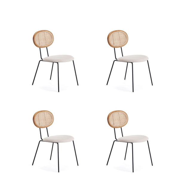 Manhattan Comfort Jardin Industry Chic Dining Chair- Set of 4 Nature and Oatmeal 2-DCCA06-OM