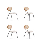 Manhattan Comfort Jardin Industry Chic Dining Chair- Set of 4 Nature and Oatmeal 2-DCCA06-OM