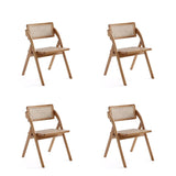 Manhattan Comfort Lambinet Industry Chic Dining Folding Chair - Set of 4 Nature 2-DCCA07-NA