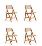 Manhattan Comfort Pullman Industry Chic Dining Folding Chair - Set of 4 Nature 2-DCCA08-NA