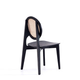 Manhattan Comfort Versailles Industry Chic Dining Chair- Set of 4 Black and Natural Cane 2-DCCA11-BK