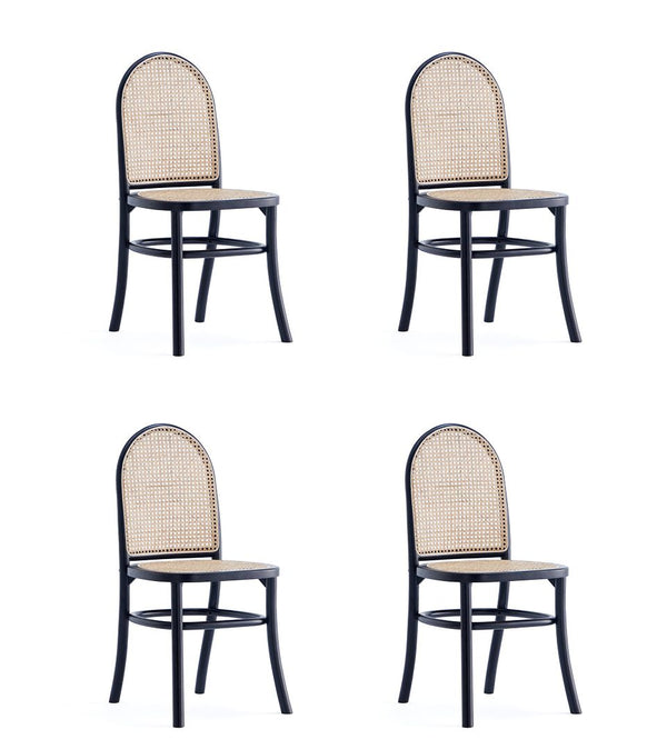 Manhattan Comfort Paragon 2.0 Industry Chic Dining Chair - Set of 4 Black and Grey 2-DCCA12-BK
