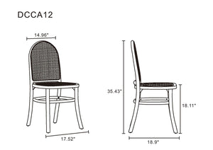 Manhattan Comfort Paragon 2.0 Industry Chic Dining Chair - Set of 4 Black and Grey 2-DCCA12-BK