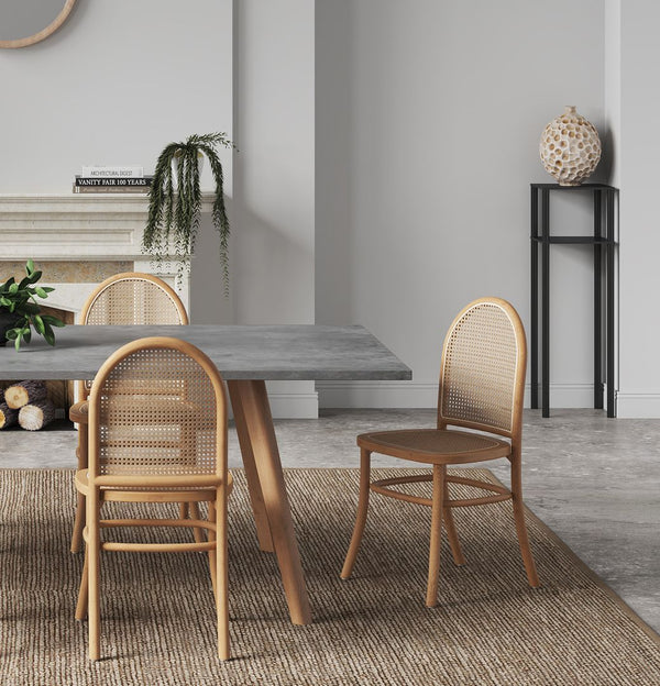 Manhattan Comfort Paragon 2.0 Industry Chic Dining Chair - Set of 4 Nature and Oatmeal 2-DCCA12-NA