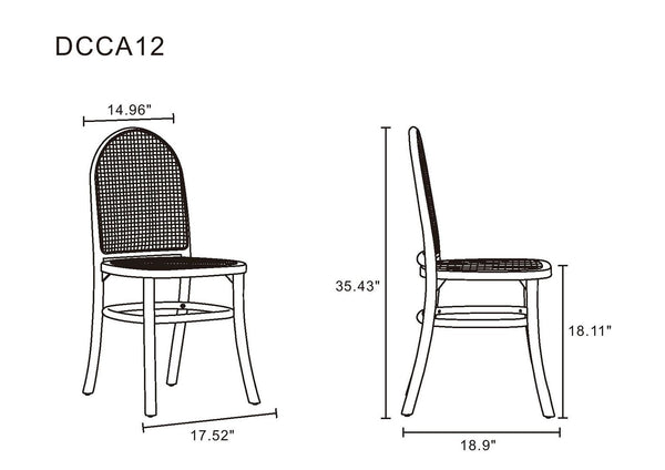 Manhattan Comfort Paragon 2.0 Industry Chic Dining Chair - Set of 4 Nature and Oatmeal 2-DCCA12-NA