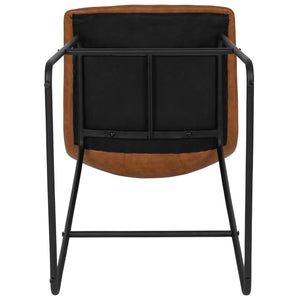 English Elm Reagan Counter Height Barstools Set of 2 - Modern Comfort with Durable LeatherSoft Upholstery Light Brown 24" High 2-ET-ER18345-24-LB-GG