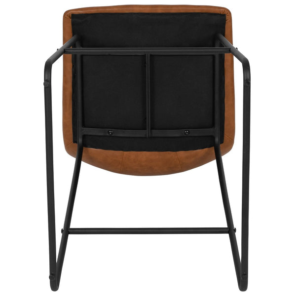 English Elm Reagan Counter Height Barstools Set of 2 - Modern Comfort with Durable LeatherSoft Upholstery Light Brown 24" High 2-ET-ER18345-24-LB-GG