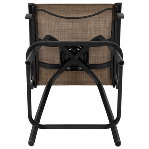 English Elm Valerie Patio Bar Stools Set of 2 - All-Weather 360° Swivel High-Back Design for Ultimate Comfort Brown 2-ET-SWVLPTO-30-GG