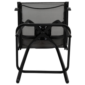 English Elm Valerie Patio Bar Stools Set of 2 - All-Weather 360° Swivel High-Back Design for Ultimate Comfort Gray 2-ET-SWVLPTO-30-GR-GG