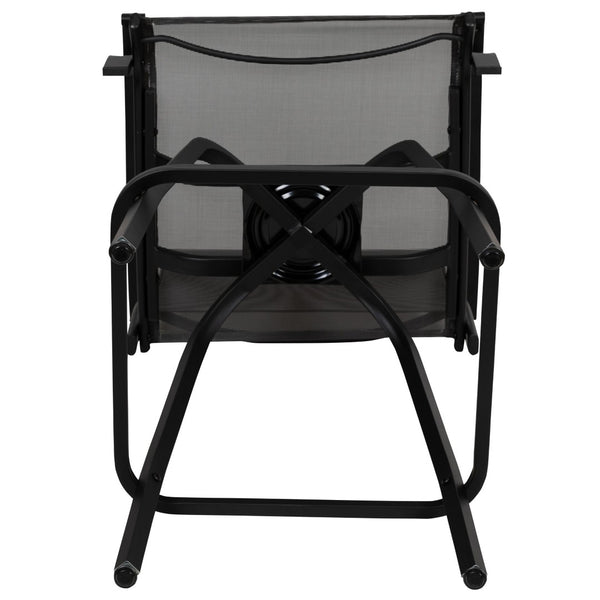 English Elm Valerie Patio Bar Stools Set of 2 - All-Weather 360° Swivel High-Back Design for Ultimate Comfort Gray 2-ET-SWVLPTO-30-GR-GG