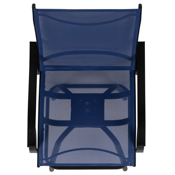 English Elm Valerie Patio Bar Stools Set of 2 - All-Weather 360° Swivel High-Back Design for Ultimate Comfort Navy 2-ET-SWVLPTO-30-NV-GG