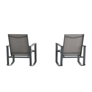 English Elm Brazos Set of 2 Outdoor Rocking Chairs with Quick-Dry Comfort Material and Durable Steel Frames Gray 2-FV-FSC-2315N-GRY-GG
