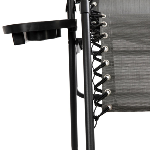 English Elm Celestial Zero Gravity Lounge Chair Set of 2 - Ergonomic, Portable, and Adjustable Comfort for Relaxation Gray 2-GM-103122SS-GR-GG