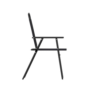 English Elm Set of 2 Stylish Folding Patio Sling Chairs, Durable Textilene Fabric for Ultimate Outdoor Comfort Black 2-GM-SC098-BK-GG