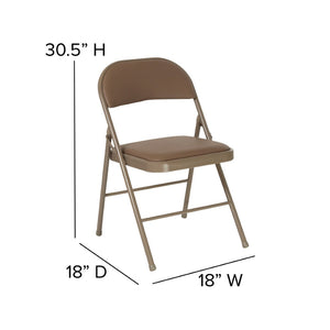 English Elm 2 Pack HERCULES Series Durable Double Braced Vinyl Folding Chairs for Events and Home Use Beige 2-HA-F003D-BGE-GG