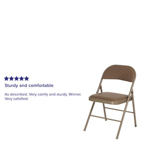 English Elm 2 Pack HERCULES Series Durable Double Braced Vinyl Folding Chairs for Events and Home Use Beige 2-HA-F003D-BGE-GG