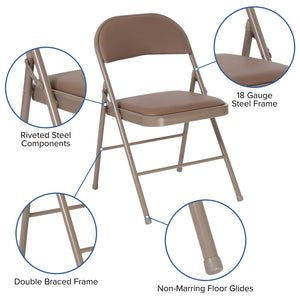 English Elm 2 Pack HERCULES Series Durable Double Braced Vinyl Folding Chairs for Events and Home Use Beige 2-HA-F003D-BGE-GG