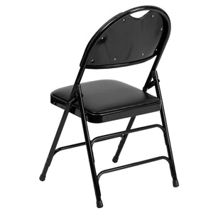 English Elm 2 Pack HERCULES Series Ultra-Premium Folding Chairs with Triple Braced Frame and Easy Carry Handle Black Vinyl/Black Frame 2-HA-MC705AV-3-BK-GG