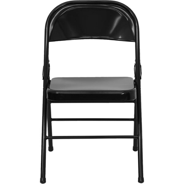 English Elm 2 Pack HERCULES Series Commercial-Grade Triple Braced Metal Folding Chairs for Events & Gatherings Black 2-HF3-MC-309AS-BK-GG
