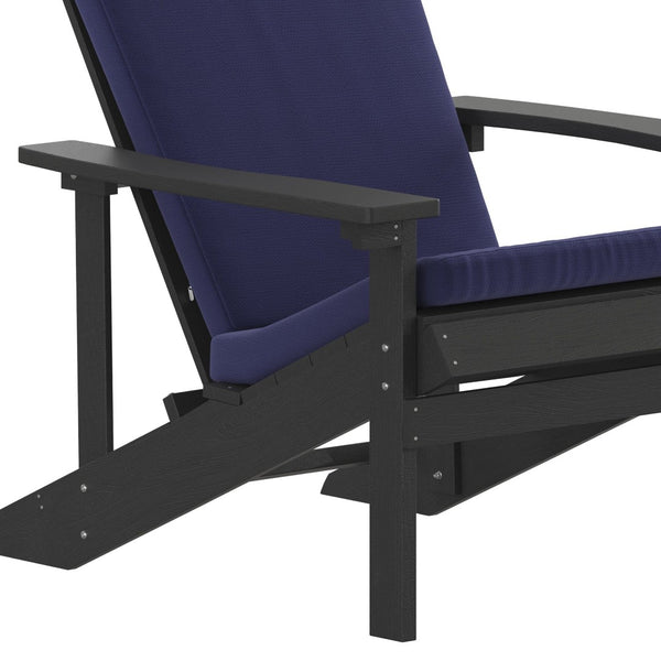 English Elm Charlestown Set of 2 All-Weather Adirondack Chairs with Cushions for Stylish Outdoor Relaxation Blue Cushions/Slate Gray Frame 2-JJ-C14501-CSNBL-SLT-GG