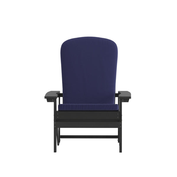 English Elm Charlestown Set of 2 All-Weather Adirondack Chairs with Cushions for Stylish Outdoor Relaxation Blue Cushions/Slate Gray Frame 2-JJ-C14501-CSNBL-SLT-GG