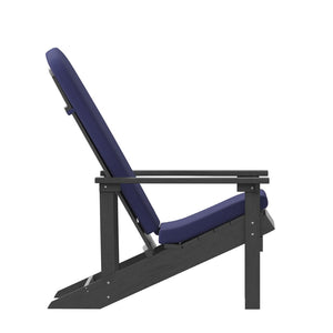 English Elm Charlestown Set of 2 All-Weather Adirondack Chairs with Cushions for Stylish Outdoor Relaxation Blue Cushions/Slate Gray Frame 2-JJ-C14501-CSNBL-SLT-GG