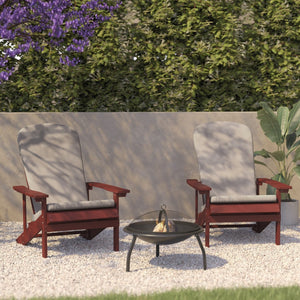 English Elm Charlestown Set of 2 All-Weather Adirondack Chairs with Cushions for Stylish Outdoor Relaxation Cream Cushions/Red Frame 2-JJ-C14501-CSNCR-RED-GG