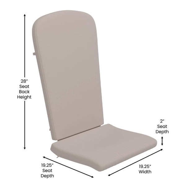 English Elm Charlestown Set of 2 All-Weather Adirondack Chairs with Cushions for Stylish Outdoor Relaxation Cream Cushions/Slate Gray Frame 2-JJ-C14501-CSNCR-SLT-GG