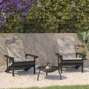 English Elm Charlestown Set of 2 All-Weather Adirondack Chairs with Cushions for Stylish Outdoor Relaxation Cream Cushions/Slate Gray Frame 2-JJ-C14501-CSNCR-SLT-GG