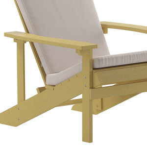 English Elm Charlestown Set of 2 All-Weather Adirondack Chairs with Cushions for Stylish Outdoor Relaxation Cream Cushions/Yellow Frame 2-JJ-C14501-CSNCR-YLW-GG