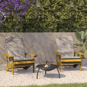 English Elm Charlestown Set of 2 All-Weather Adirondack Chairs with Cushions for Stylish Outdoor Relaxation Cream Cushions/Yellow Frame 2-JJ-C14501-CSNCR-YLW-GG