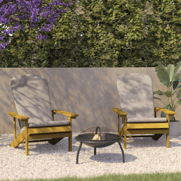 English Elm Charlestown Set of 2 All-Weather Adirondack Chairs with Cushions for Stylish Outdoor Relaxation Cream Cushions/Yellow Frame 2-JJ-C14501-CSNCR-YLW-GG