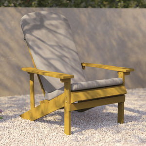English Elm Charlestown Set of 2 All-Weather Adirondack Chairs with Cushions for Stylish Outdoor Relaxation Cream Cushions/Yellow Frame 2-JJ-C14501-CSNCR-YLW-GG